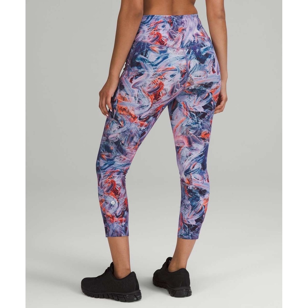 Lululemon Base Pace High-Rise Crop 23" Atmospheric Purple Multi Size 14 - Picture 2 of 7
